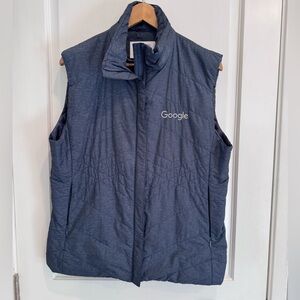 Google Gray Zip-Up puffer vest zippered pockets hidden zipper merchandise store